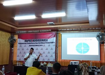 Bawaslu Pesawaran Rakor Pelaksanaan Verifikasi Faktual Parpol
