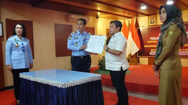KPU dan Lapas Kelas I Bandar Lampung Tandatangani MoU